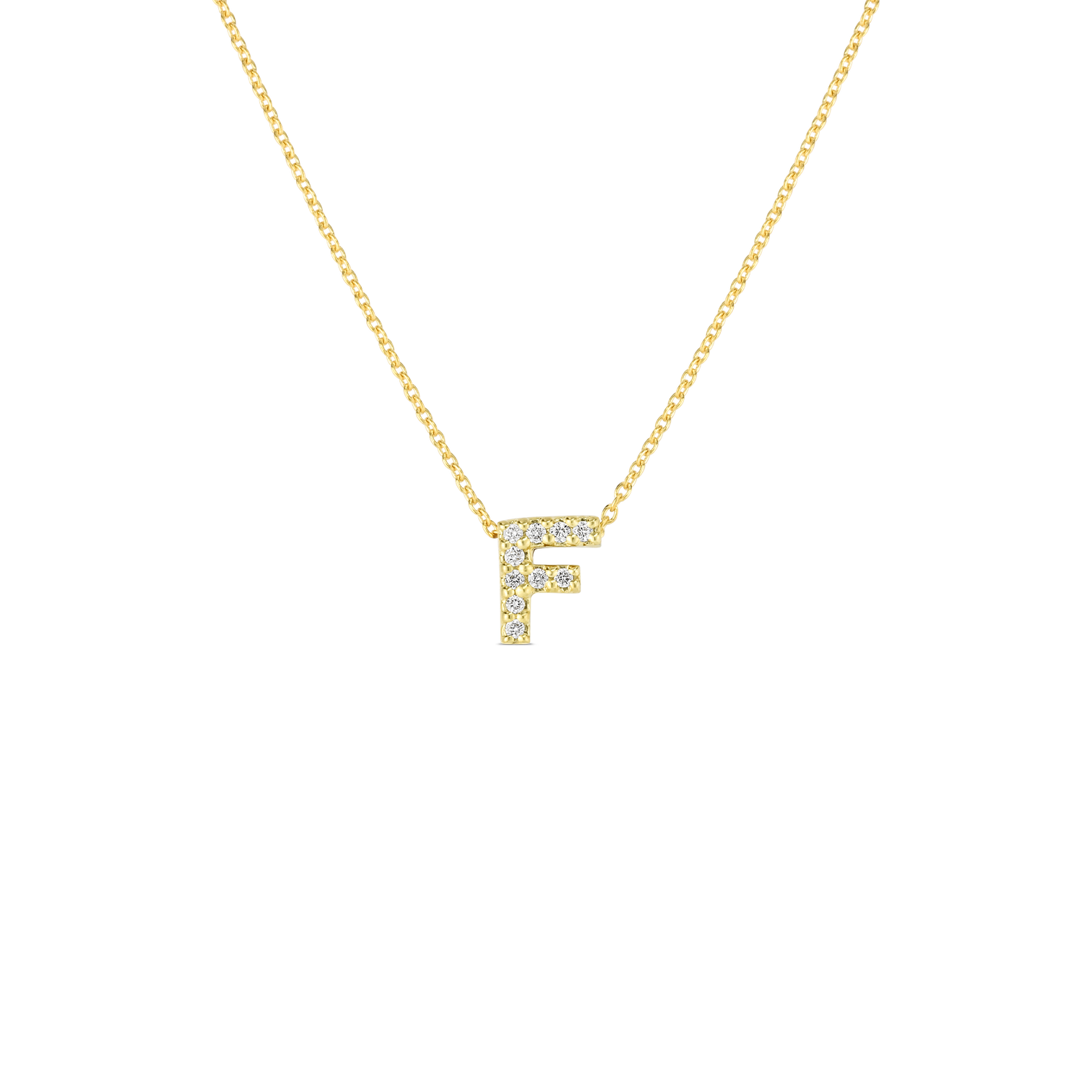 Roberto Coin Tiny Treasures Yellow Gold "Love Letter" Initial Pendant